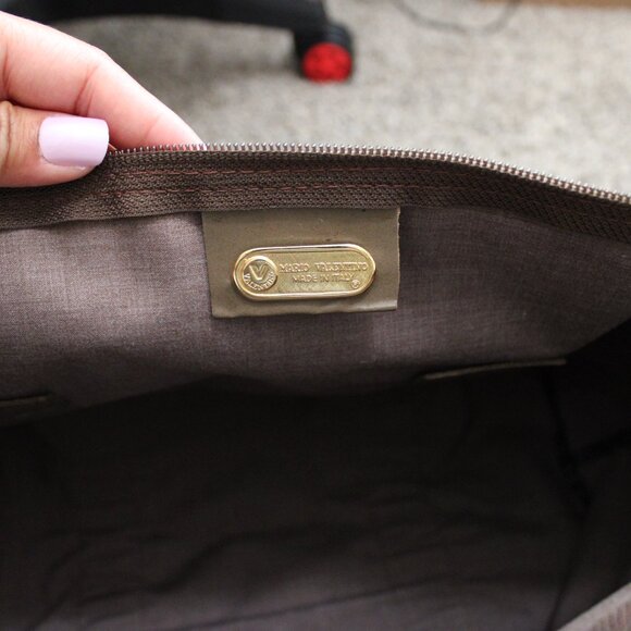 Vintage Mario Valentino Soft PVC Monogram Foldable Overnight Travel Tote Bag - Picture 10 of 14